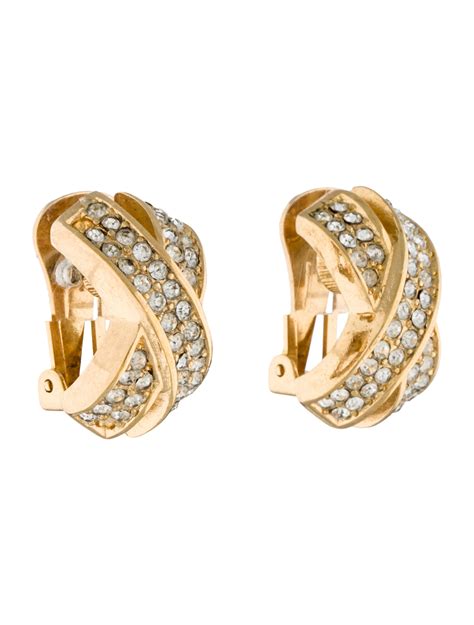 crystal gold dior earrings|Dior look alike earrings.